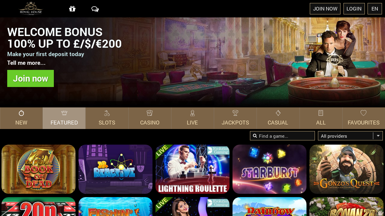 Royal House Casino Screenshot Royal House Casino Screenshot
