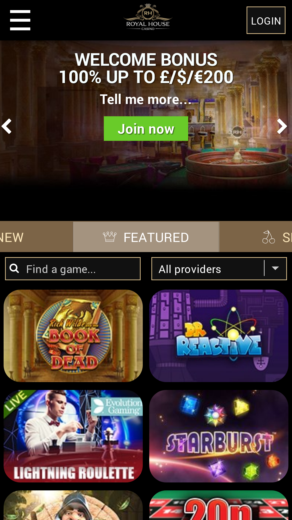 Royal House Casino Screenshot Royal House Casino Screenshot