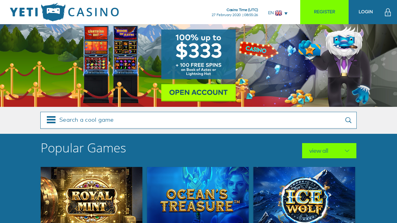 Yeti Casino Screenshot Yeti Casino Screenshot