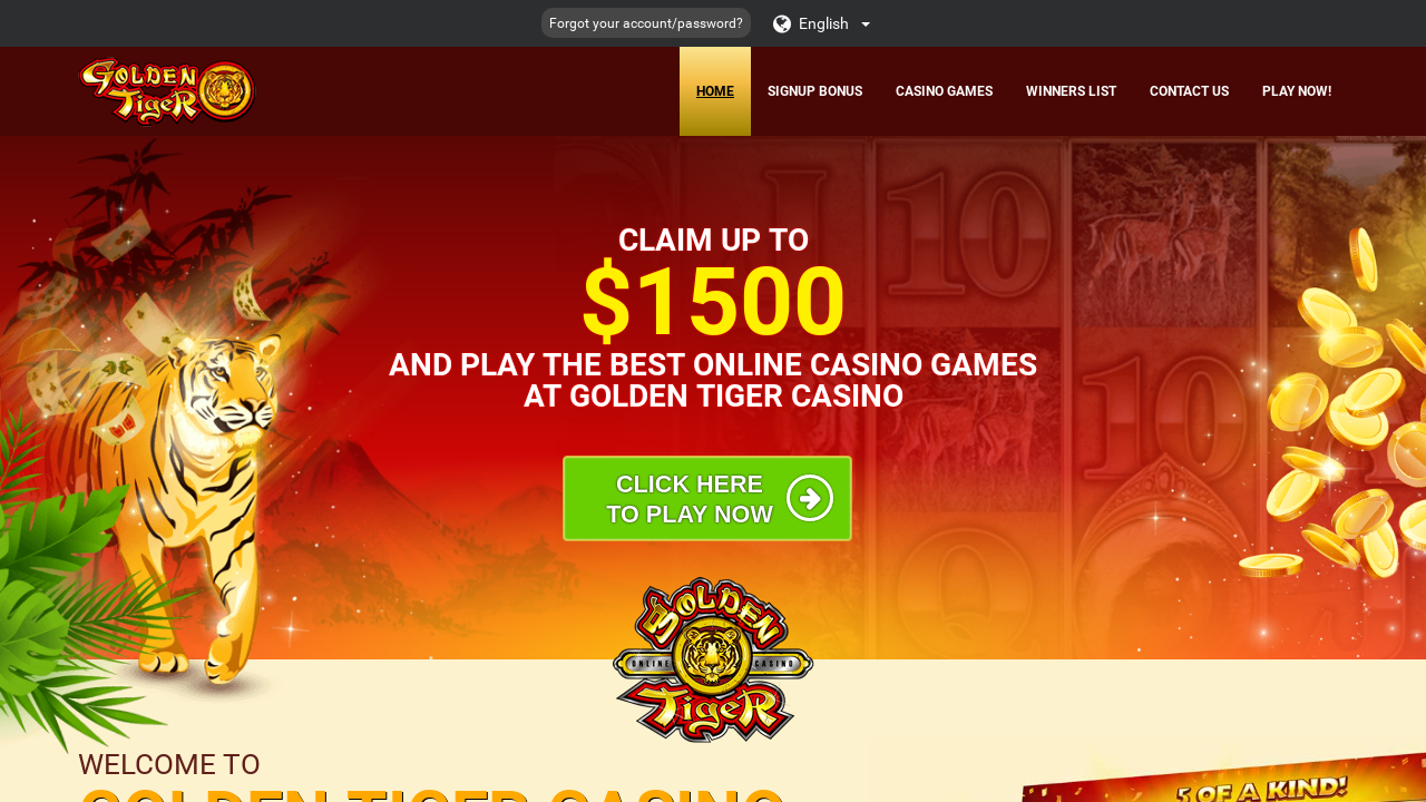 Golden Tiger Casino Screenshot Golden Tiger Casino Screenshot