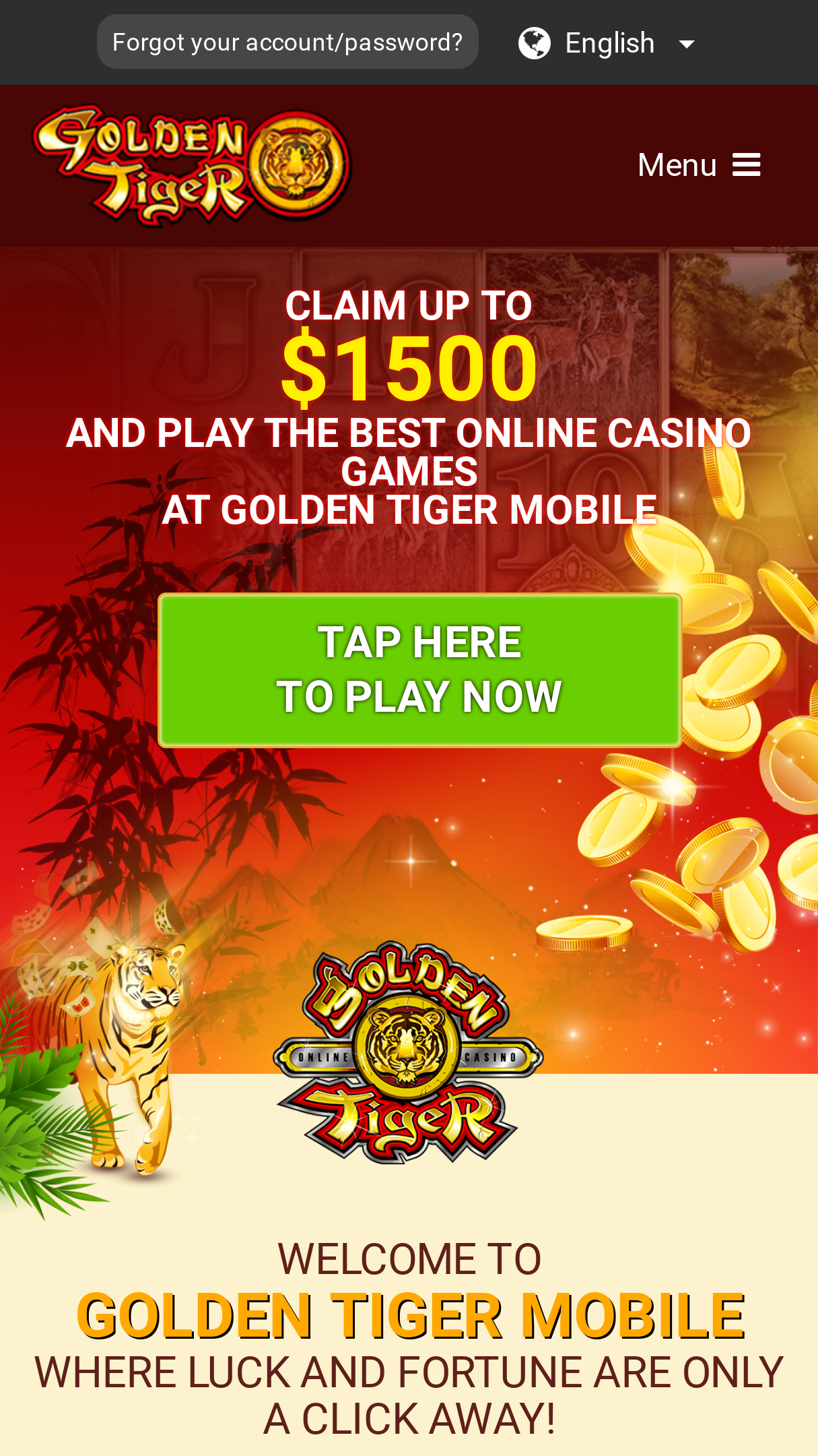 Golden Tiger Casino Screenshot Golden Tiger Casino Screenshot