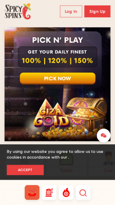 SpicySpins Casino Screenshot