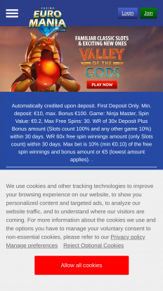 EuroMania Casino Screenshot