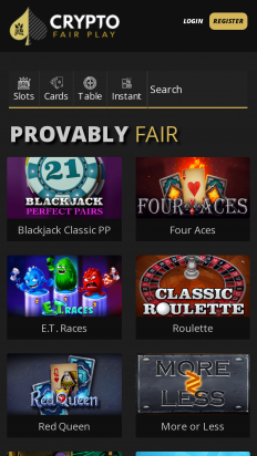 Crypto Fair Play Casino Screenshot