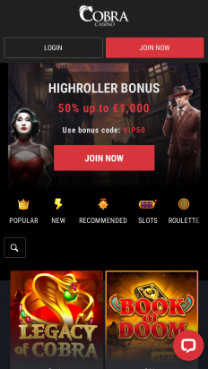 Cobra Casino Screenshot