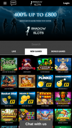 ShadowSlots Casino Screenshot