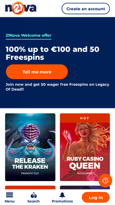 21Nova Casino Screenshot