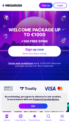 MegaRush Casino Screenshot