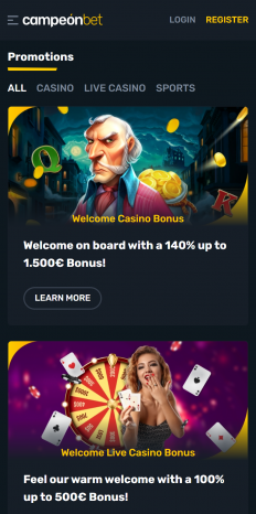 CampeonBet Casino Screenshot