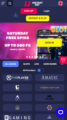 InstantPay Casino Screenshot