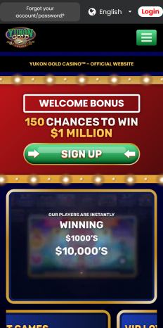 Yukon Gold Casino Screenshot