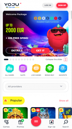 YOJU Casino Screenshot