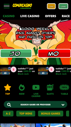Comix Casino Screenshot