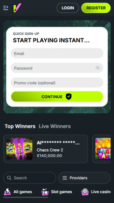 Evobet Casino Screenshot