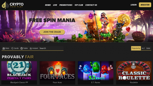 Crypto Fair Play Casino Screenshot