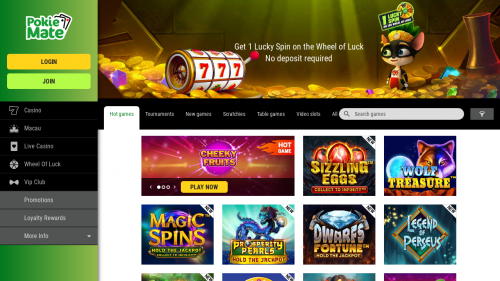 Pokie Mate Casino Screenshot