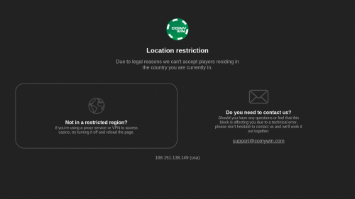 CoinyWin Casino Screenshot