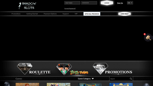 ShadowSlots Casino Screenshot