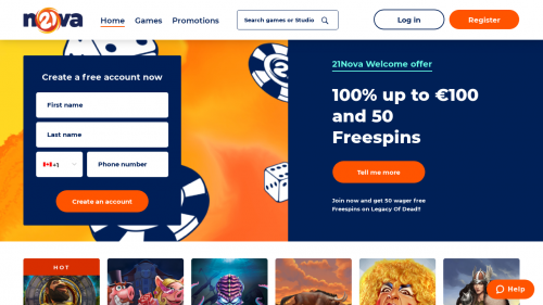 21Nova Casino Screenshot