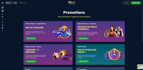 Winz Casino Screenshot