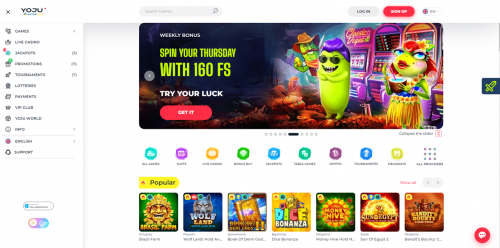 YOJU Casino Screenshot
