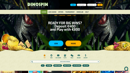 DinoSpin Casino Screenshot